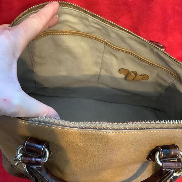 Vintage‎ Brahmin “25th Anniversary”  Leather Handbag in Tan & Croc Print - Picture 8 of 9